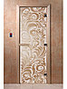 Дверь для бани стеклянная DoorWood, сатин с рисунком, 600x1800, фото 6