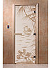 Дверь для бани стеклянная DoorWood, сатин с рисунком, 700x2000, фото 2