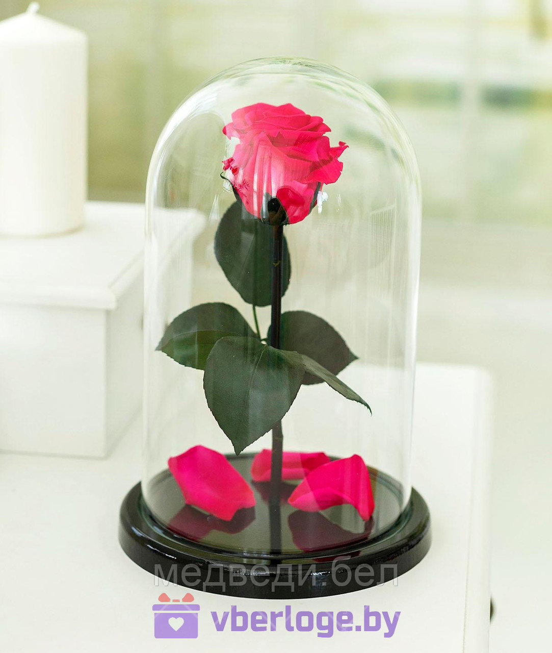 Роза в колбе 28 см, Magenta Premium - фото 1 - id-p78141805