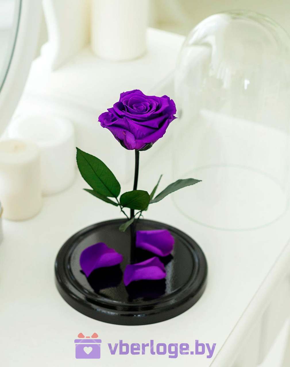 Фиолетовая вечная роза 22 см, Dark Violett Mini - фото 1 - id-p78141861