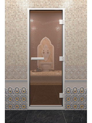 Дверь для хамама стеклянная DoorWood, бронза, 800x1900, фото 2
