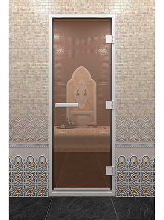 Дверь для хамама стеклянная DoorWood, бронза, 800x2000, фото 2