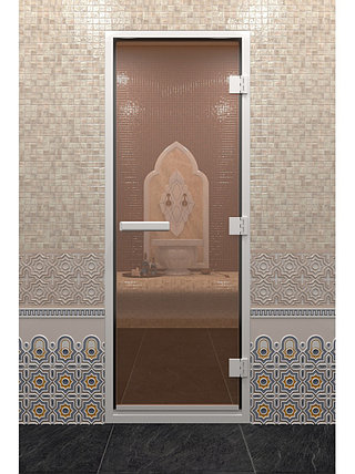 Дверь для хамама стеклянная DoorWood, бронза, 900x2000, фото 2