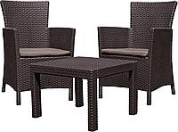 Набор мебели (2 кресла, столик) Rosario Balcony, коричневый