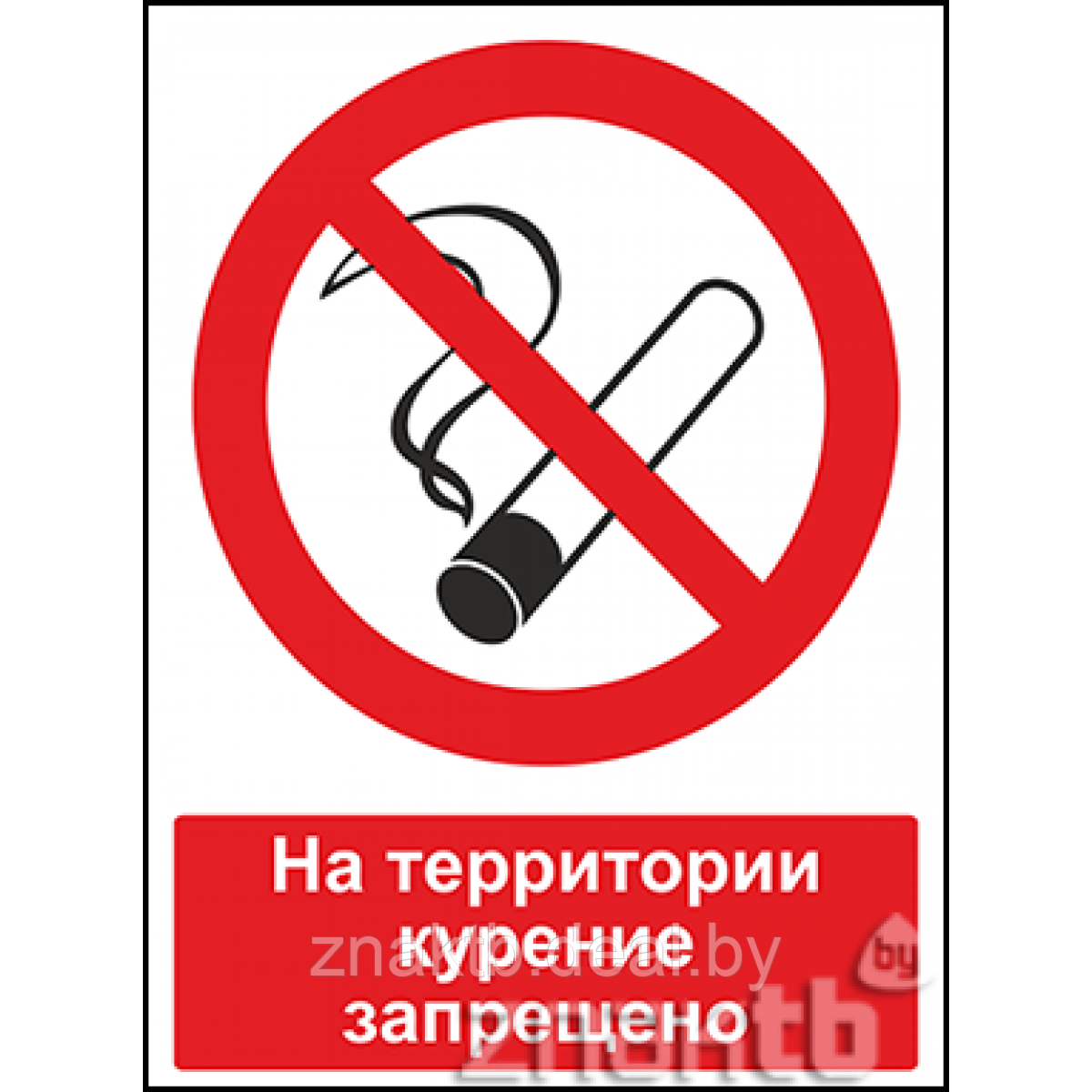 Знак На территории курение запрещено (с поясняющей надписью) - фото 1 - id-p117589917