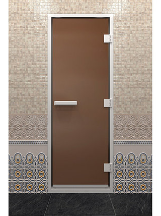 Дверь для хамама стеклянная DoorWood, бронза матовая, 800x1900, фото 2