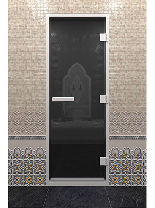 Дверь для хамама стеклянная DoorWood, черный, 700x1900, фото 2