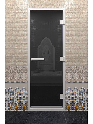 Дверь для хамама стеклянная DoorWood, черный, 700x2000, фото 2