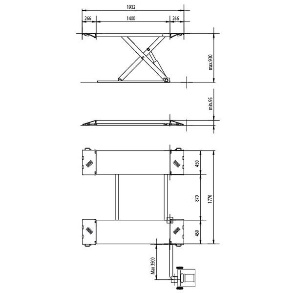 Подъемник электрогидравлический APAC 1537C 3т / ОМА / WERTHER - фото 2 - id-p117598687