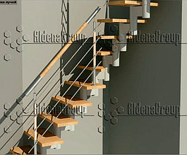 Фрагмент трехмерной модели лестницы.