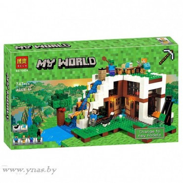 Детский конструктор майнкрафт База на водопаде Minecraft My World sy924 дом аналог лего lego серия для детей - фото 4 - id-p117614175