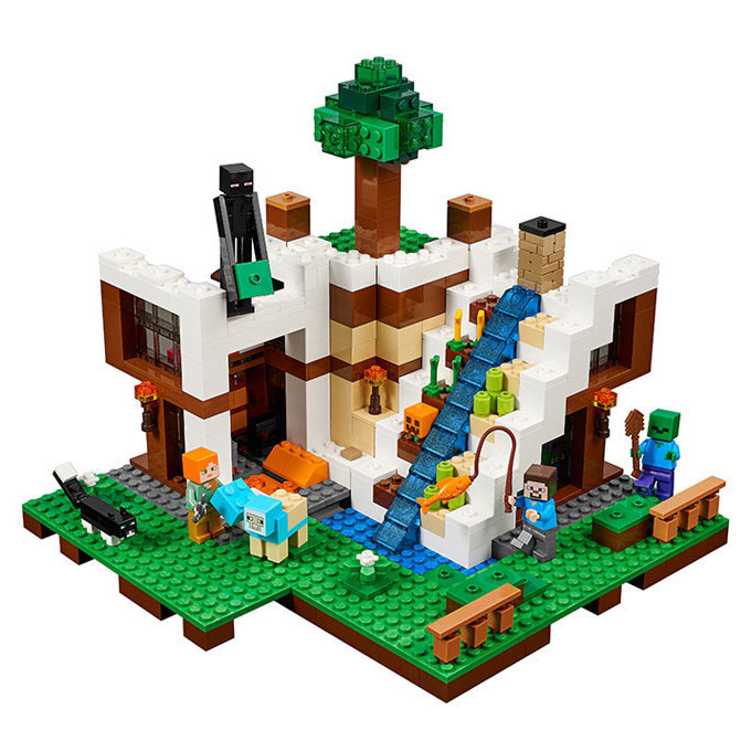 Детский конструктор майнкрафт База на водопаде Minecraft My World sy924 дом аналог лего lego серия для детей - фото 2 - id-p117614175