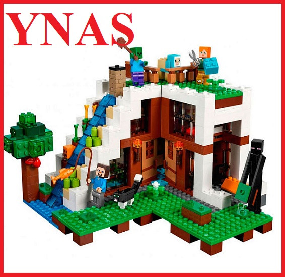 Детский конструктор майнкрафт База на водопаде Minecraft My World sy924 дом аналог лего lego серия для детей
