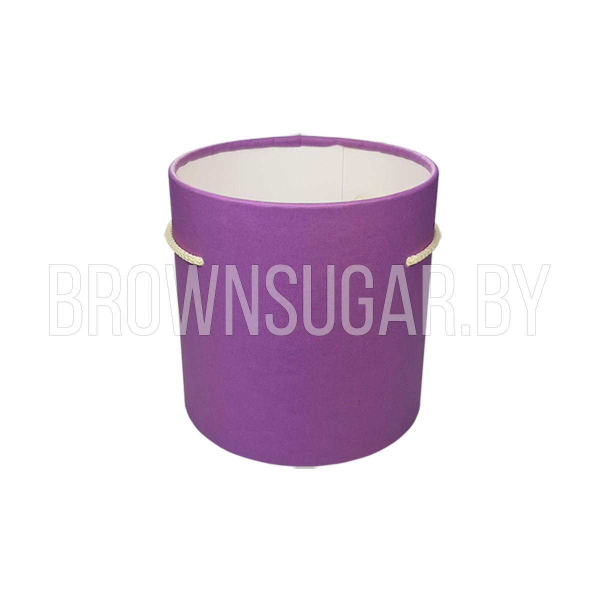 Шляпная коробка D21 H19 без крышки с ручками, цвет Фиолетовый - фото 1 - id-p117041363