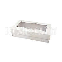 Коробка для зефира Белая с фигурным окошком (Россия, 210х100х55 мм)