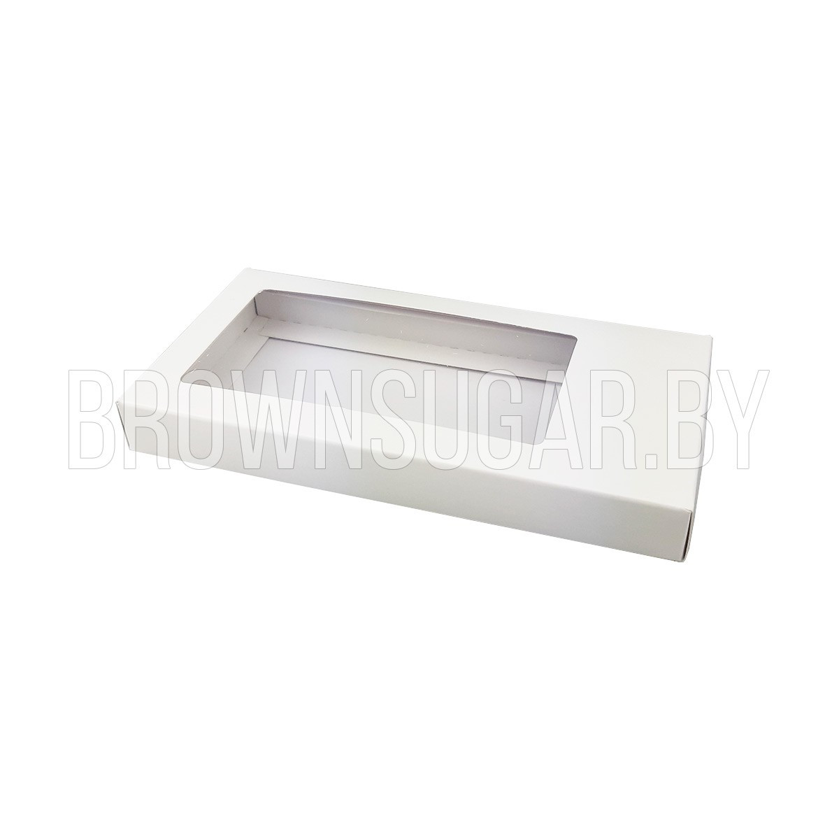 Коробка для шоколадной плитки с окном Белая (Россия, 160х80х17 мм) 060700 - фото 1 - id-p117132440