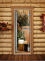 Дверь для бани стеклянная DoorWood Престиж, с фотопечатью, 700x1900, фото 2