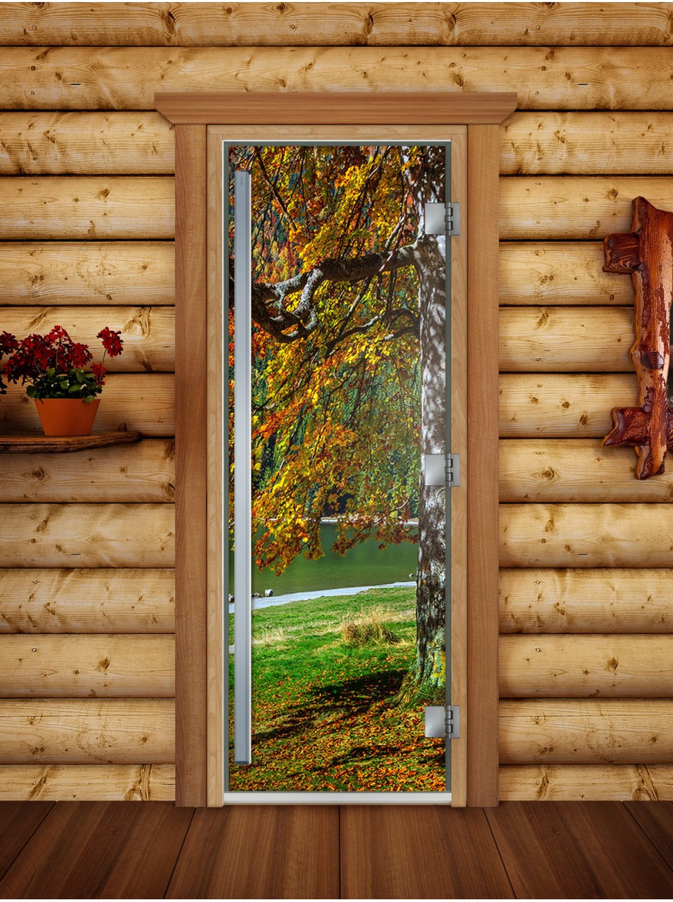 Дверь для бани стеклянная DoorWood Престиж, с фотопечатью, 700x1900 - фото 9 - id-p117636898