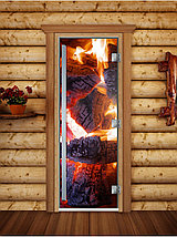 Дверь для бани стеклянная DoorWood Престиж, с фотопечатью, 700x1800, фото 3