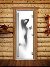 Дверь для бани стеклянная DoorWood Престиж, с фотопечатью, 700x1700, фото 3