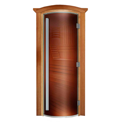 Дверь для бани стеклянная радиусная DoorWood Престиж, бронза, 800x2000, фото 2