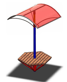 Зонтик теневой "Грибок" с сиденьями
