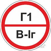 Знаки категорийности помещений Г1/В1г