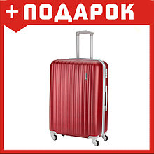 Чемодан Top Travel полоска (бордовый; L)