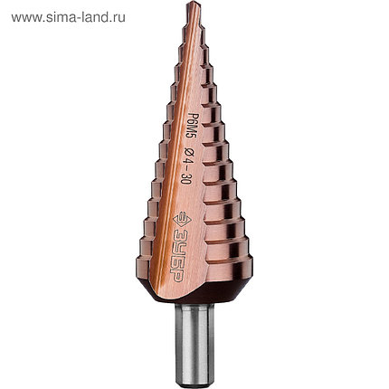 Сверло ЗУБР "КОБАЛЬТ", d=4-30мм,14ст. d=4-30, L-100мм, трехгр.хв.10мм, фото 2