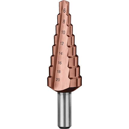 Сверло ЗУБР "КОБАЛЬТ", d=6-20мм, 8ст. d=6-20, L-75мм, трехгран.хв.8мм, фото 2