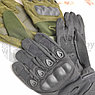 Кевларовые перчатки тактические полнопалые Oakley (Окли) прорезиненный кастет Болотный цвет, фото 7