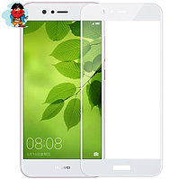 Защитное стекло для Huawei Nova 2 Plus 5D (полная проклейка) цвет: белый