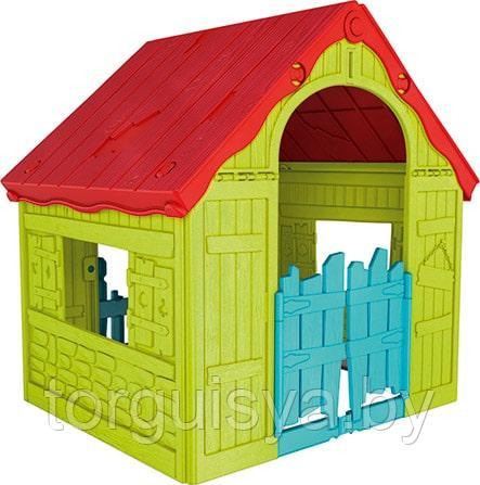 Детский уличный игровой домик FOLDABLE PLAYHOUSE MAYGRN-MA Бирюзово-зеленый - фото 1 - id-p117716682