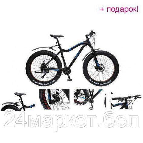 FORSAGE Велосипед Фэтбайк Riot-x(рамаAl 6061;колесо26";пер/зад покр.4"; 27скоростей Shimano Acera,вилка RST, фото 2