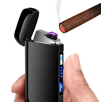 Аккумуляторная электроимпульсная USB зажигалка с двойным токовым импульсом в подарочной коробке