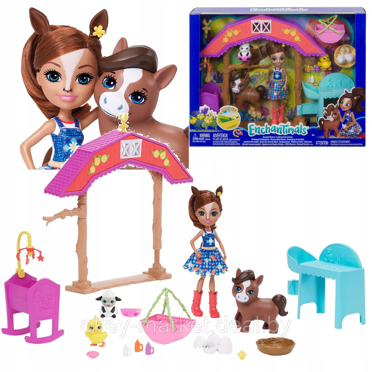 Игровой набор Mattel Enchantimals Звериная ферма с куклой Хейди Хорс - фото 9 - id-p117735979