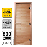 Дверь для бани стеклянная DoorWood, прозрачная, 800x2000