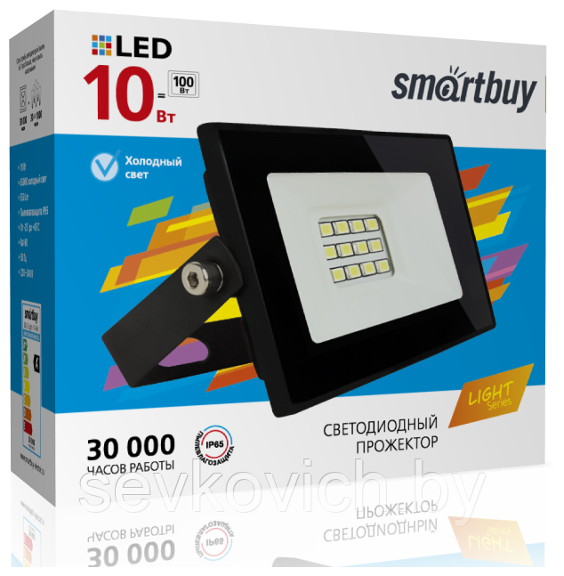 Светодиодный прожектор FL SMD LIGHT Smartbuy-10W/6500K/IP65