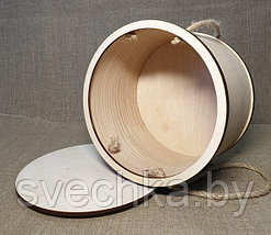 Коробка круглая из шпона с крышкой D 190мм, h 125мм, фото 2