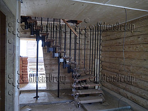 Модульная лестница (каркас золото, сосна не крашеная) 2