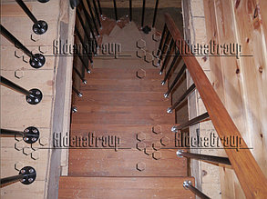 Модульная лестница (каркас золото, сосна не крашеная) 7
