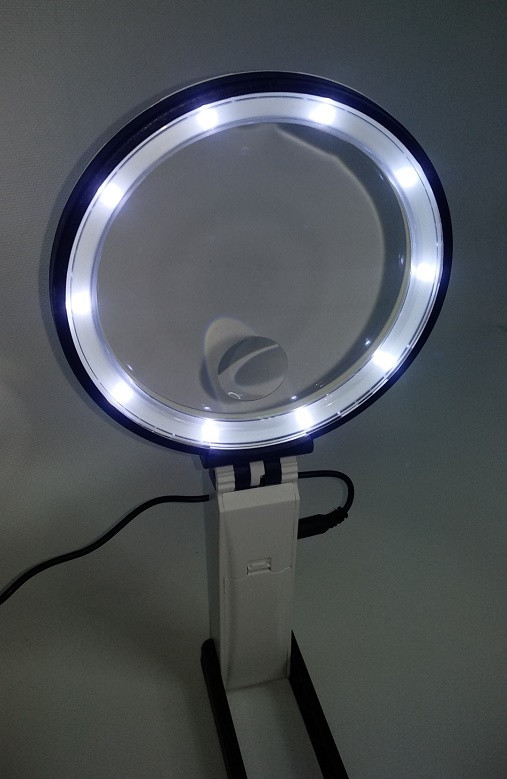 Лупа-трансформер с подсветкой 10 LED 2-е линзы 120mm MG3B-1C - фото 6 - id-p117744487