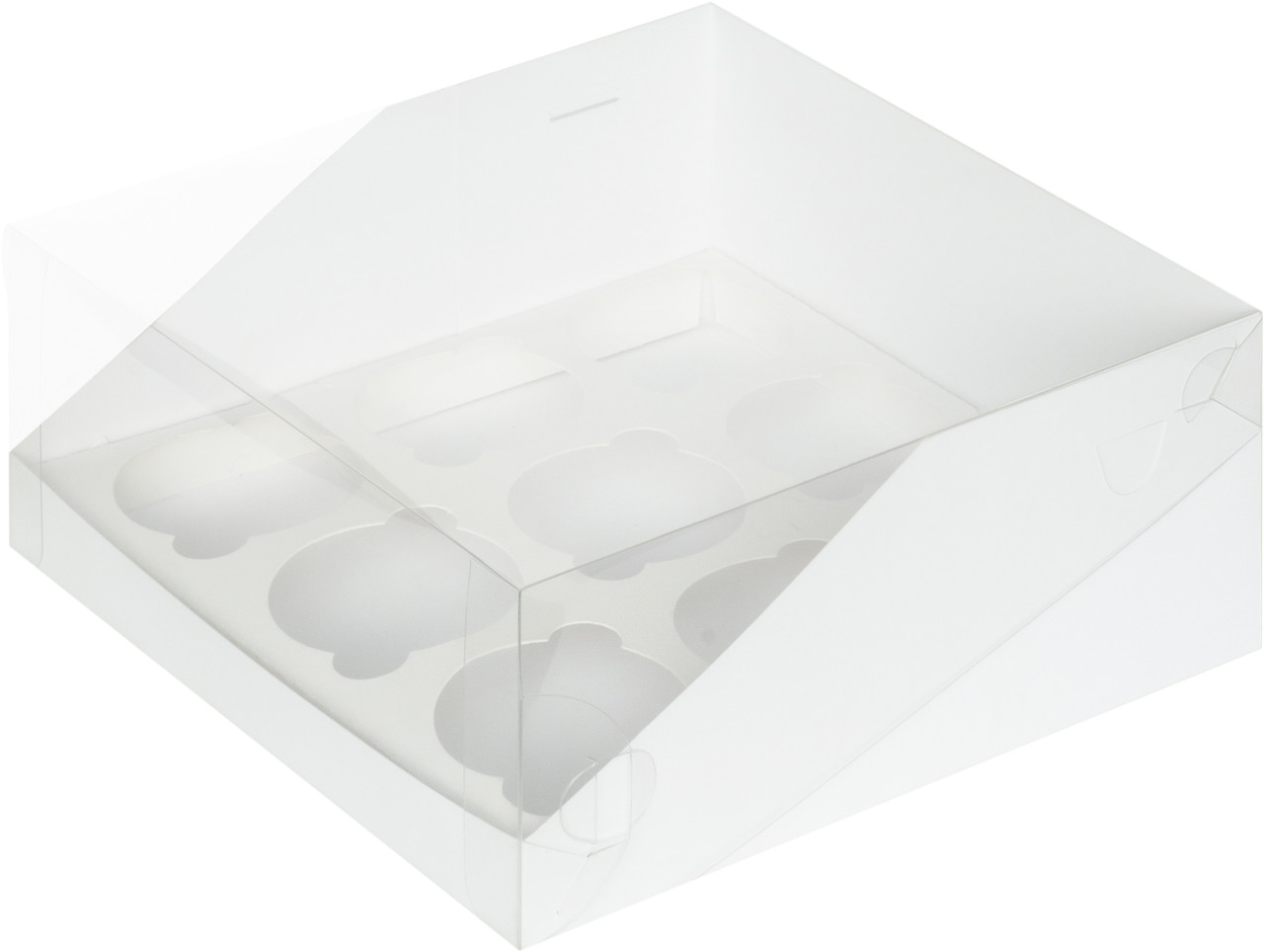 Коробка для капкейков Премиум, Белая (на 9 шт), 235х235х h100 мм - фото 1 - id-p117738467