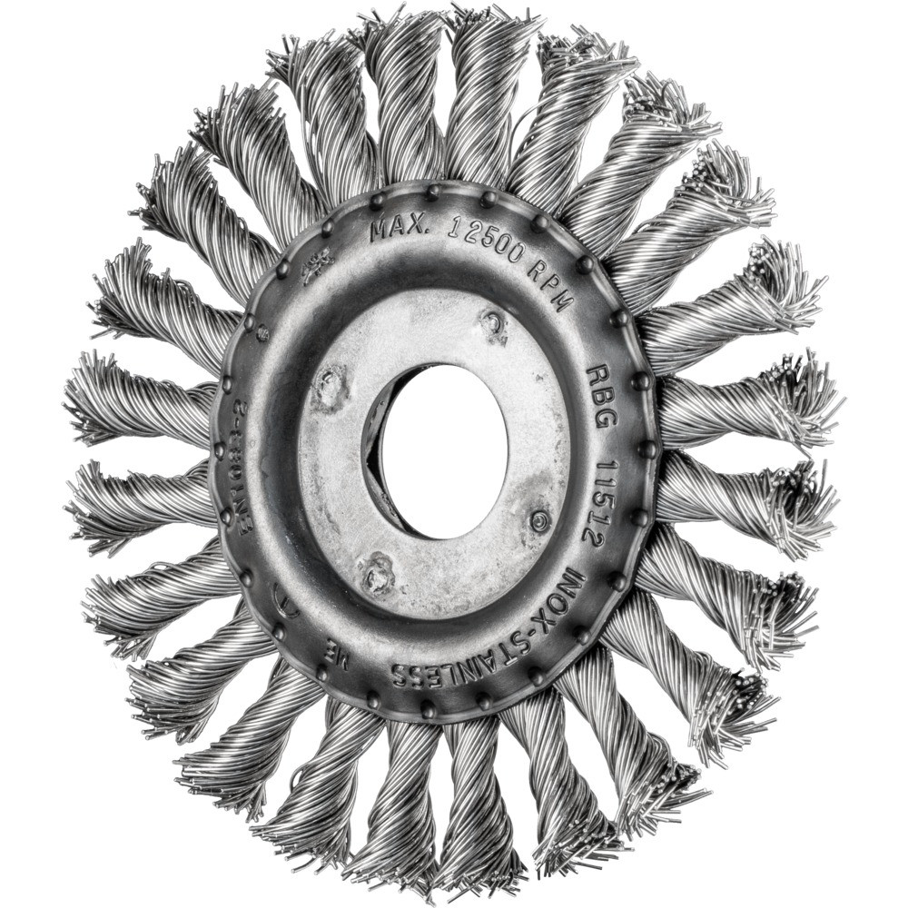 Щетка дисковая плетеная (косичка) 115 мм по нержавеющей стали, POS RBG 11512/22,2 INOX 0,5 Pferd