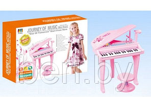 9528 Детское пианино, синтезатор на ножках со стульчиком и микрофоном