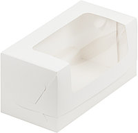 Коробка для кекса с окном Белая, 200х100х h100 мм