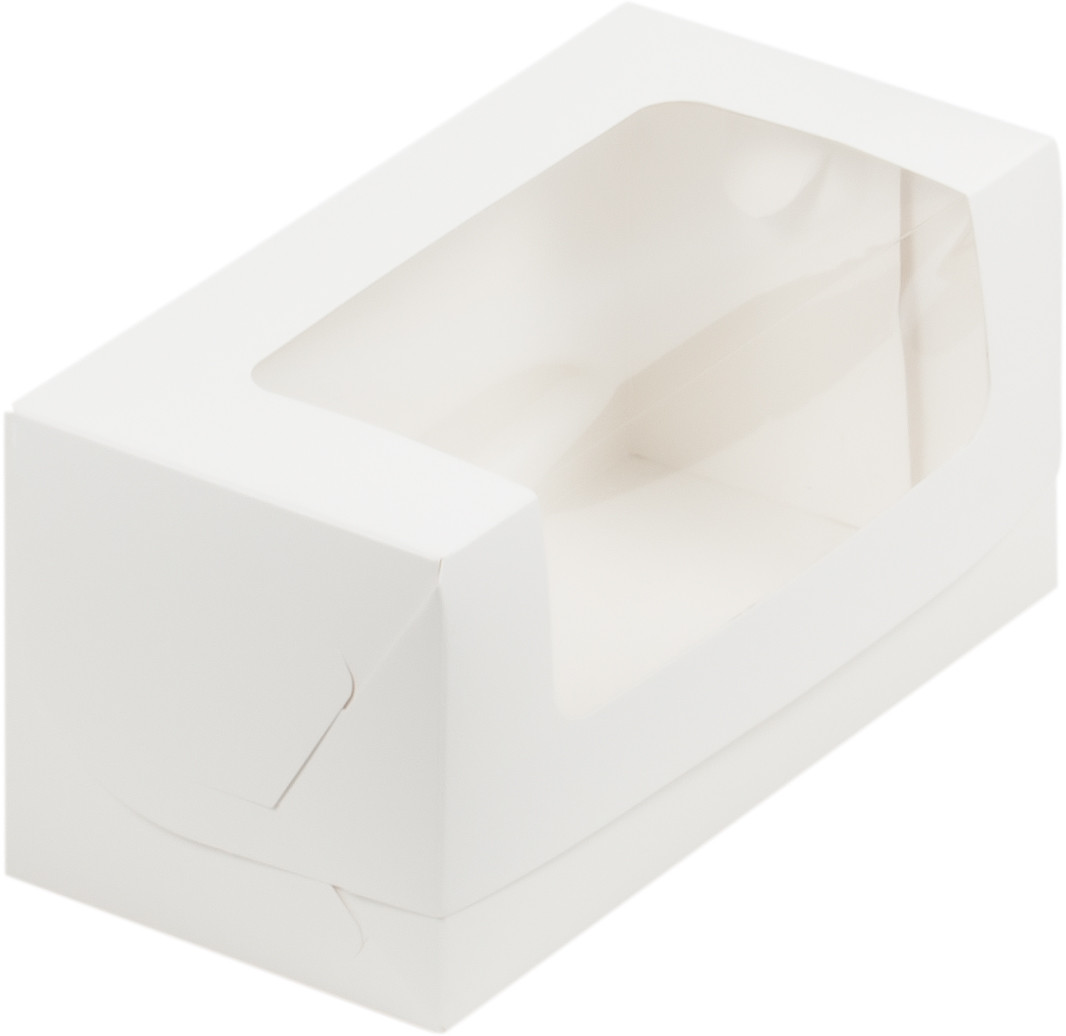 Коробка для кекса с окном Белая, 200х100х h100 мм - фото 1 - id-p117785304