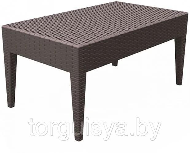 Столик журнальный прямоугольный CENTRAL TABLE IPANEMA 92x53 коричневый (MIAMI RATTAN) - фото 1 - id-p117786589