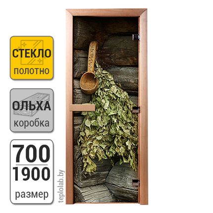 Дверь для бани стеклянная DoorWood с фотопечатью, 700x1900, фото 2