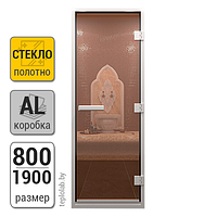 Дверь для хамама стеклянная DoorWood, бронза, 800x1900